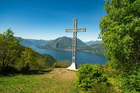 Panorama of Lake Como. Stock Photos