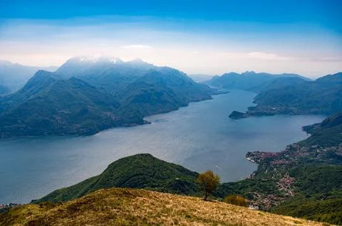 Panorama of Lake Como, from Plesio. Stock Photos