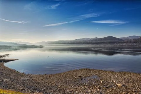 Panorama on the lake Stock Photos