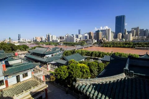 Panorama of Lanzhou Stock Photos