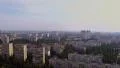 Panorama of large city, rooftops in residential area, aerial HD Footage