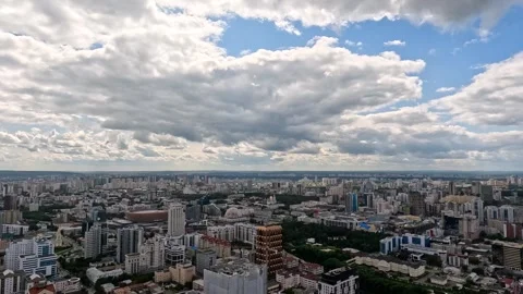 A panorama of a large developing city with diverse architecture. Stock Footage 341107081