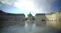 Panorama of large mirror like fountain at Place de la Bourse in Bordeaux, France HD Footage