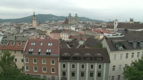 Panorama of Linz Video stock 21671472