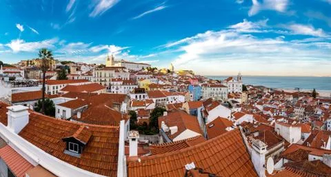 Panorama of Lisbon Stock Photos