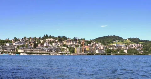 Panorama of the Lucerne old city. Stock Footage 135009850