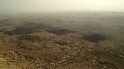 Panorama of Makhtesh Ramon crater Stock Footage 8977166