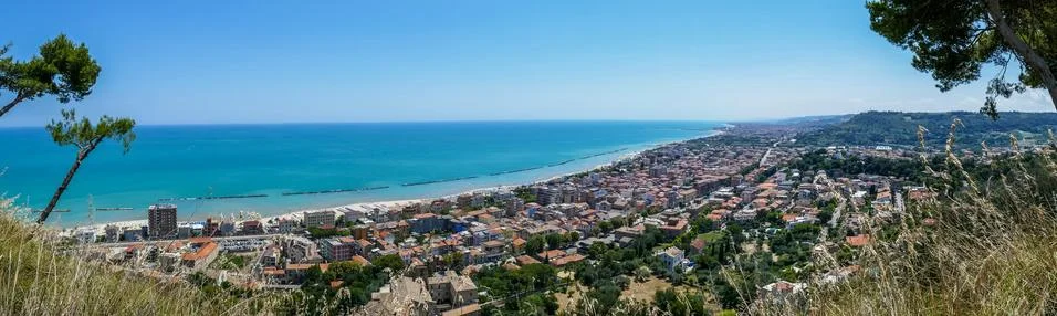 Panorama of the Marche coast Foto stock