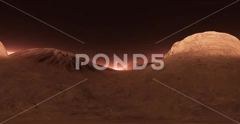 Panorama of Mars sunset, environment HDRI map. Equirectangular ...