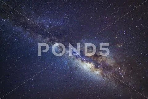The Panorama milky way galaxy.Long exposure photograph.with grain Stock Photos