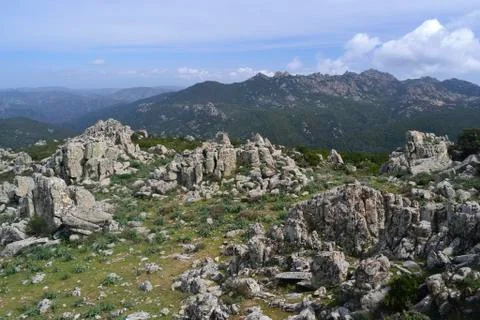 Panorama from Monte Eccas, Sinnai Stock Photos