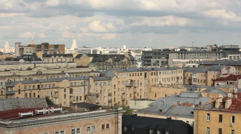 Panorama moscow roofs Stock Footage 44302810