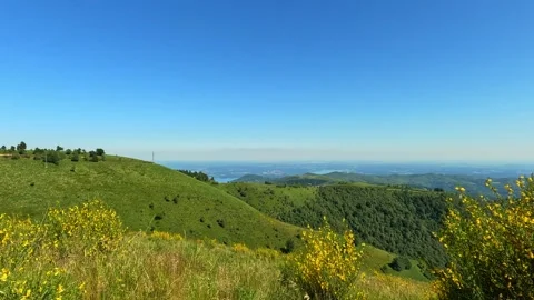 Panorama from Mottarone with view on the lakes Video stock 287252406