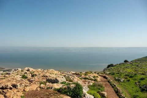 Panorama of Mount Arbel Stock Photos