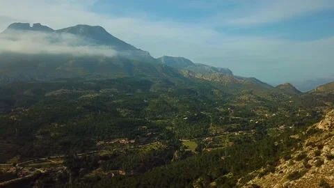 Panorama of a mountain in a cloud Stock Footage 239656171
