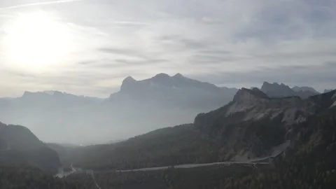 Panorama of mountain landscape with blue sky Stock Footage 165877180