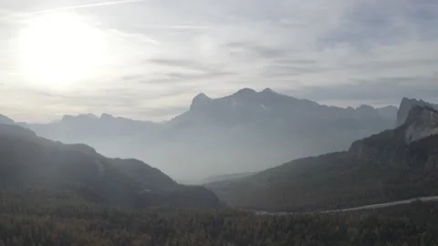 Panorama of mountain landscape with blue sky Stock Footage 165877224