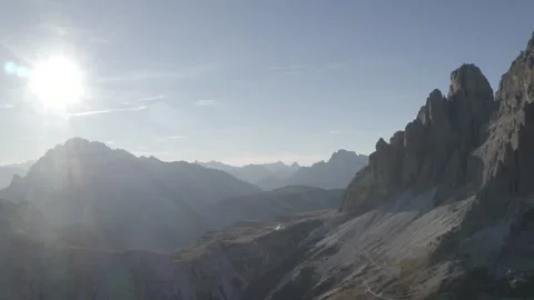 Panorama of mountain landscape with blue sky Stock Footage 165877370