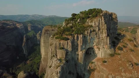 Panorama of the Mountain in Meteora Stock Footage 239248226