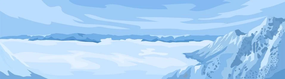 Panorama of the mountain range Stock Illustration