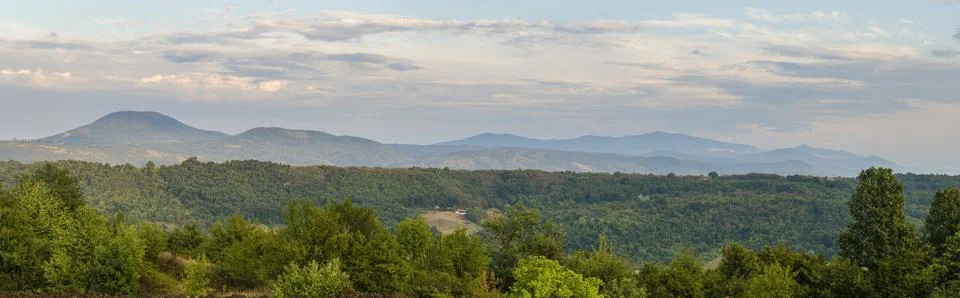 Panorama of the mountain range Stock Photos