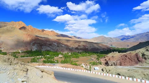 Panorama of mountain road in the valley of the pass Fatula Stock Footage 44768604