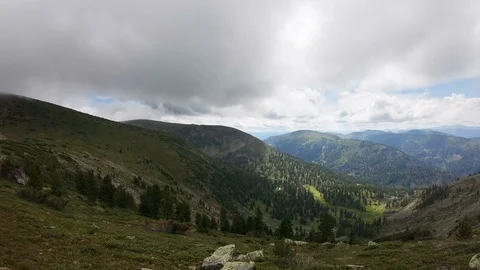 Panorama of mountain valley. View of mountainside Stock Footage 121489948