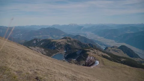 Panorama Mountain View with Lake Stock Footage 195287224