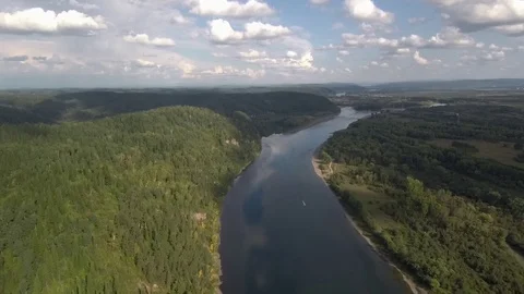 Panorama of the mountains and the river bed Video stock 103297172