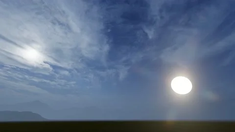 Panorama in the mountains at dawn. 3D Render Stock Footage 232260219