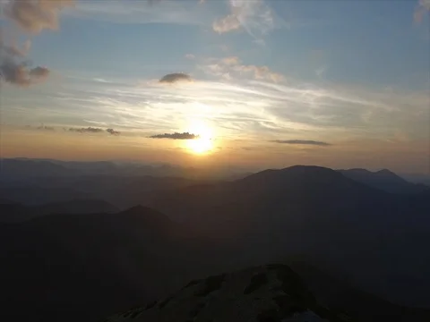Panorama of mountains during stunning sunset Stock-Footage 80530403