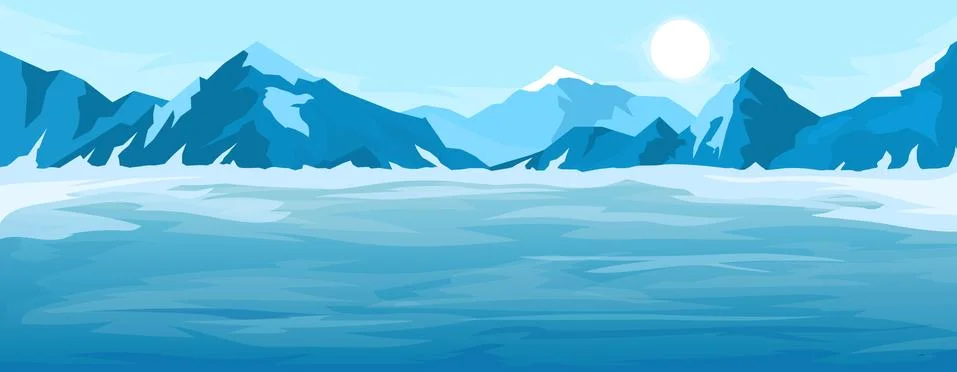 Panorama of the mountains Stock Illustration