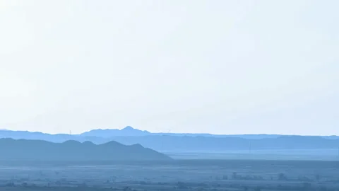 Panorama of the mountains of mining waste. Polluting factory pipes. Smog Stock Footage 88799313