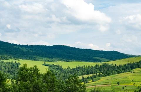 Panorama of the mountains. Stock Photos