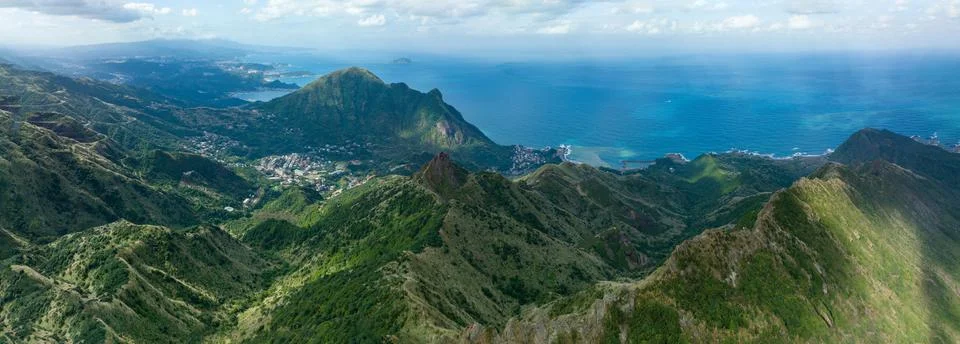Panorama of the mountains Stock Photos