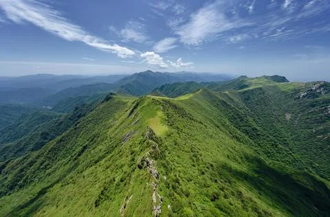 Panorama of the mountains Stock Photos
