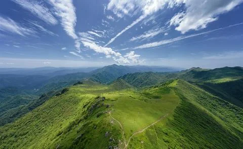 Panorama of the mountains Stock Photos