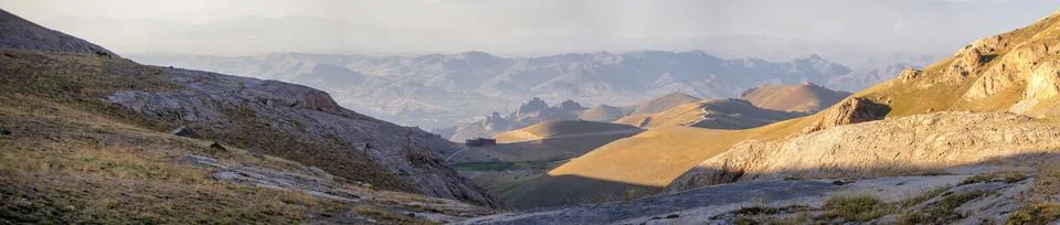 Panorama of the mountains Stock Photos