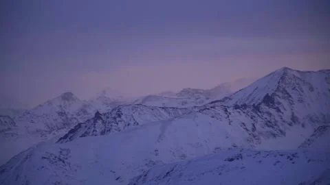 Panorama of the mountains at sunset Stock Footage 94408617