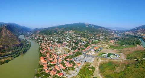 Panorama of Mtskheta, Georgia Foto stock
