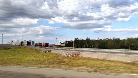 Panorama of Murmansk from the window of a moving car. 動画素材 297461842