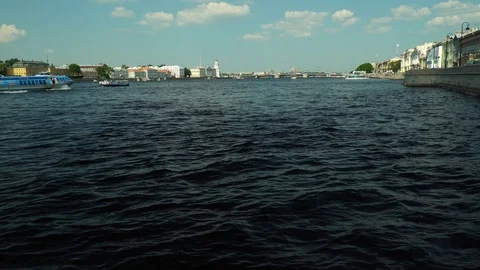 Panorama of the Neva River on a clear summer day. Stock-Footage 120108185