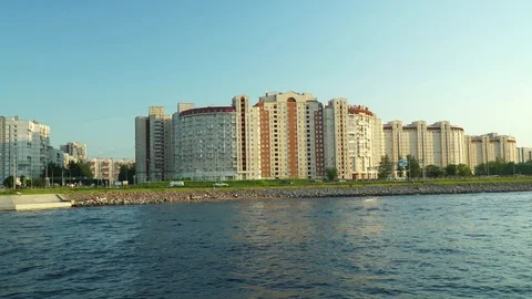 Panorama of the Neva River. Video stock 111909222