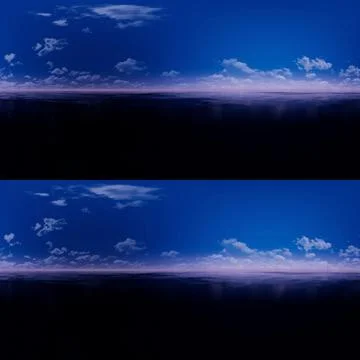 Panorama night with ocean 3d Stock-Illustration