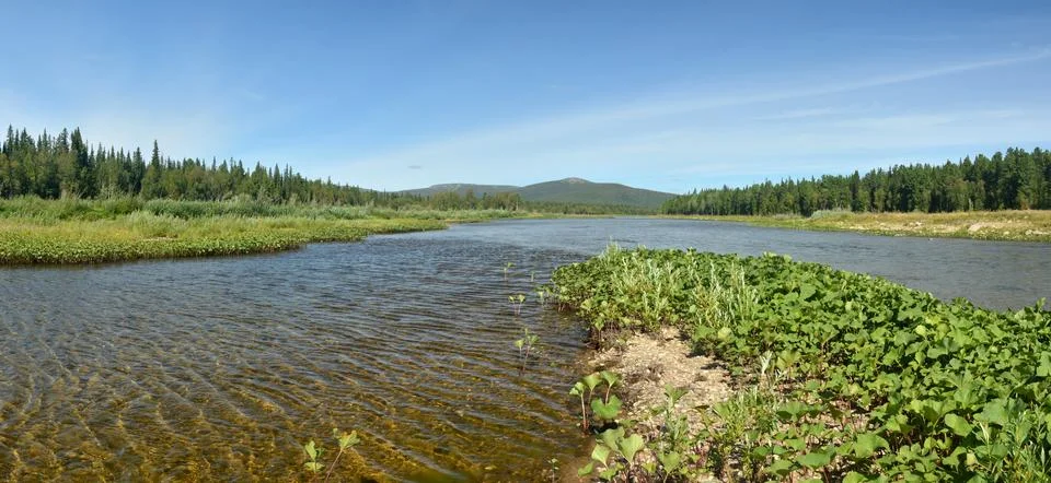 Panorama of North river protected. Stock Photos