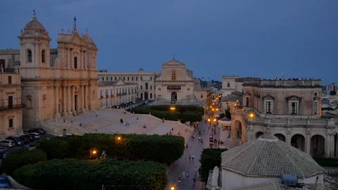 Panorama of Noto, Sicily. Video stock 96703169