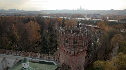 Panorama Novodevichi monastery in Moscow. Stock Footage 44752464