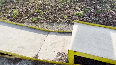 Panorama of an old abandoned mini golf course Stock Footage 266793445