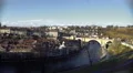 Panorama of old beautiful European city and river on sunny winter day, tourism 4k or 4k+ Resolution