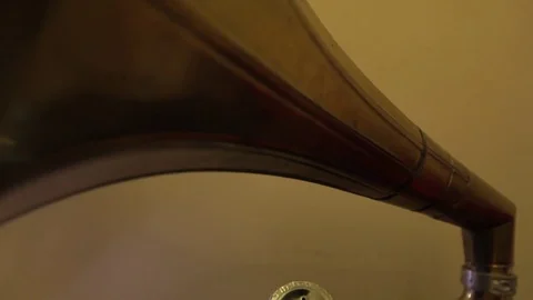 Panorama on the old gramophone Stock Footage 83555298